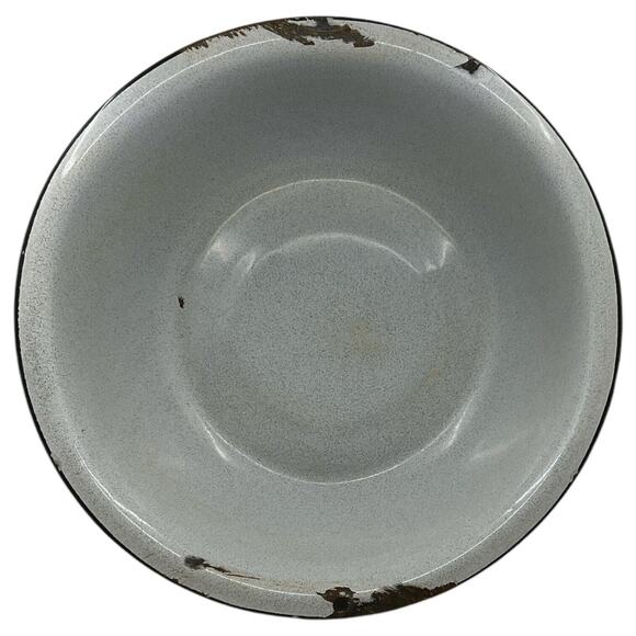 Grey Speckled Graniteware Bowl Mixing Basin Bread Making Fruit Centerpiece - Picture 5 of 6